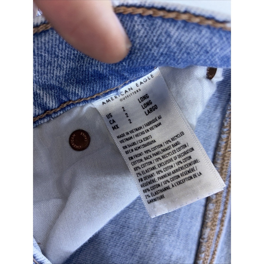 American Eagle Low Rise Baggy Flare Y2K Jeans Women's Size 2 Long - Picture 6 of 14